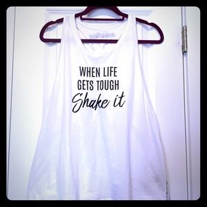 White twisted “shake it” tank top Size XL